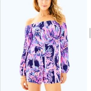 Lilly Pulitzer Lana Off The Shoulder Romper Small